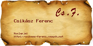 Csikász Ferenc névjegykártya