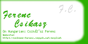 ferenc csikasz business card